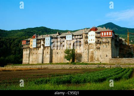 Monastero di Iviron sul Monte Athos, Calcidica, Grecia Foto Stock