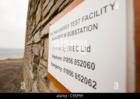 Il centro EMEC il sito di test di Billia Croo in Stromness, isole Orcadi Scozia, Regno Unito. Foto Stock