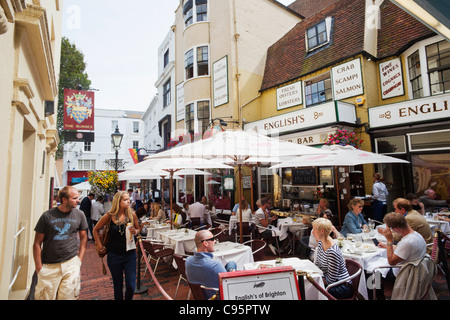 Inghilterra, East Sussex, Brighton Lanes, Ristoranti Foto Stock