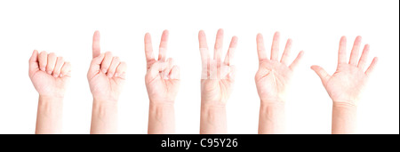 Numeri di mano Foto Stock
