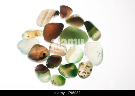 Assortimento di gemme di colore verde Foto Stock