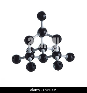 Diamante struttura cristallina. Gli atomi sono rappresentati da sfere e sono codificati a colori: carbonio (nero). Foto Stock