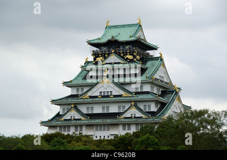 Il castello di Osaka. Uno dei laccati. più famosi castelli Foto Stock