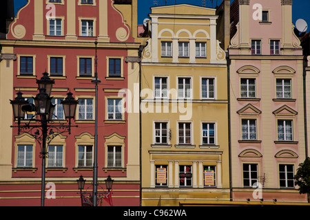 La piazza del mercato, Rynek, Wroclaw, Polonia Foto Stock