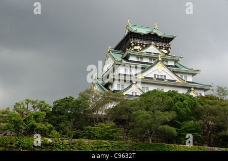 Il castello di Osaka. Uno dei laccati. più famosi castelli Foto Stock