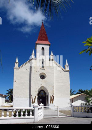 Polinesia francese Rangiroa chiesa Foto Stock