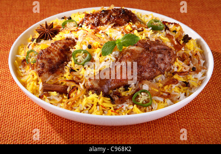 INDIAN BIRYANI di pollo Foto Stock