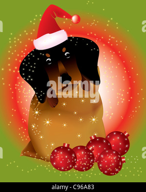 Regalo di natale in un sacco. Foto Stock