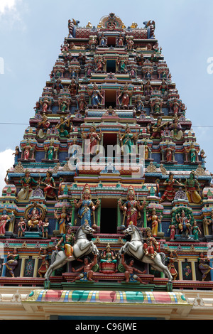 Gopuram del Tempio di Sri Mariamman, Kuala Lumpur , Malaysia Foto Stock