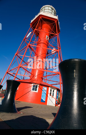 Il restaurato a sud Nettuno Island Lighthouse presso la Queen's Wharf, Port Adelaide. Adelaide, South Australia, Australia Foto Stock