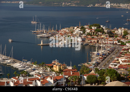 Marmaris Città Vecchia e il porto, Mugla, Turchia Foto Stock