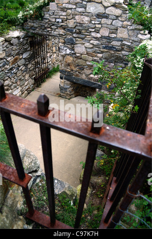 Lasca Cottage a Irish fame Memorial' alla fine di Vesey Street New York City USA creato da Brian Tolle Foto Stock