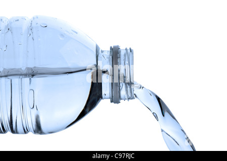 Pouring bottled water Foto Stock