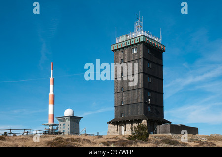 Sulla vetta del monte Brocken, Parco Nazionale di Harz, Sassonia-Anhalt, Germania, Europa Foto Stock