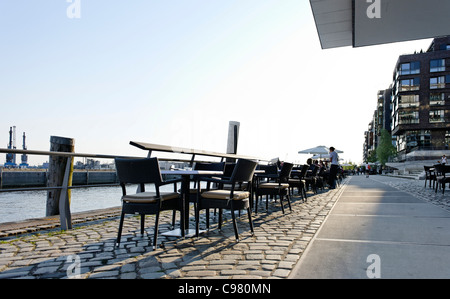 Marco Polo Terrassen terrazze, Hafencity, quartiere portuale di Amburgo, Germania Foto Stock