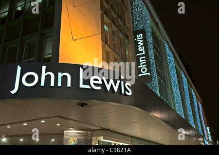 John Lewis flagship store, Oxford Street, Londra, Inghilterra, Regno Unito, nelle luci di Natale Foto Stock