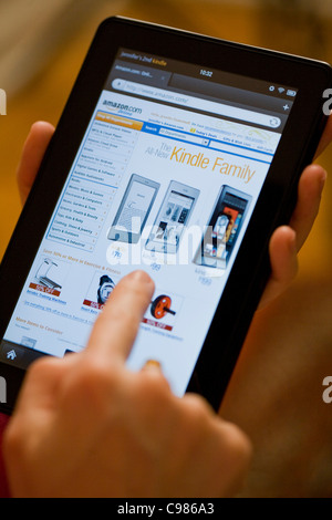 La Amazon.com Kindle fuoco computer tablet. Foto Stock