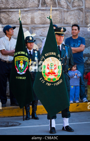 Caraz, Perù Independence Day parade Foto Stock