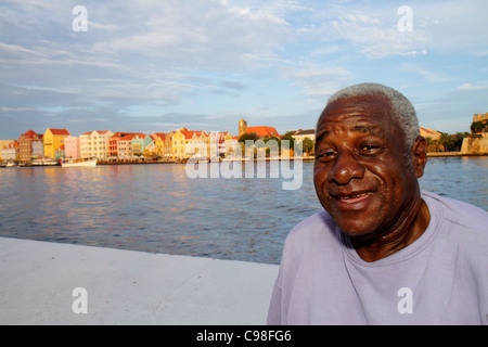 Willemstad Curao,Antille olandesi minori Leeward,Isole ABC,Otrobanda,Panda,St Saint Sint Anna Bay Water, Handelskade, De Rouvilleweg, Inlet, passato Foto Stock