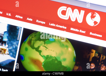 CNN International home page con foto Foto Stock