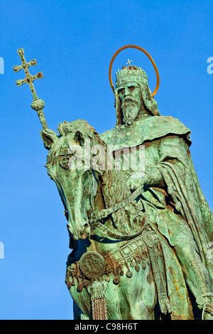 Budapest, statua di Santo Stefano Foto Stock