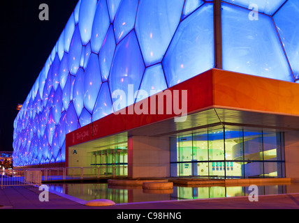 Il Water Cube National Aquatics Centre nuoto arena del Parco Olimpico di Pechino, Repubblica Popolare Cinese, in Asia Foto Stock