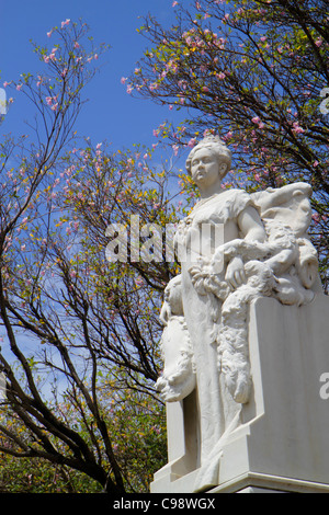 Willemstad Curao,Antille Leeward minori olandesi,Isole ABC,Panda,Hendrikplein,Wilhelminapark,Sito Patrimonio dell'Umanità dell'UNESCO,Regina Wilhelmina,statu Foto Stock
