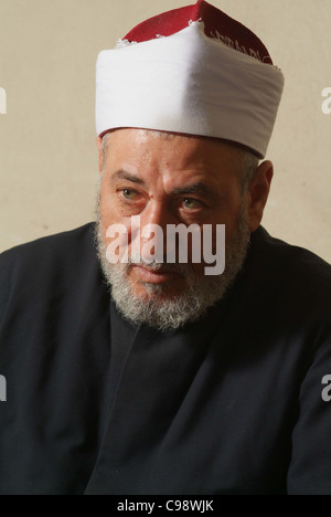 La testa della moschea di Al Azhar, Sheikh Id Abdul Hamid Abdul Yussuf, nel suo ufficio all'interno dell'dalla Moschea di Al Azhar. Foto Stock