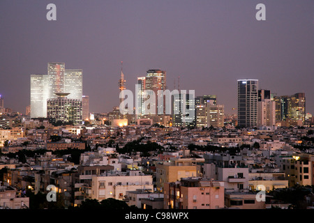 Vista sulla skyline di Tel Aviv, Israele. Foto Stock