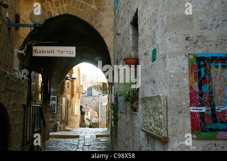 I vicoli della Vecchia Jaffa, Tel Aviv, Israele. Foto Stock
