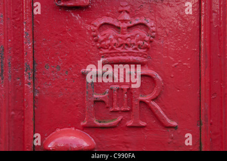 Dettaglio del rosso post box, REGNO UNITO Foto Stock