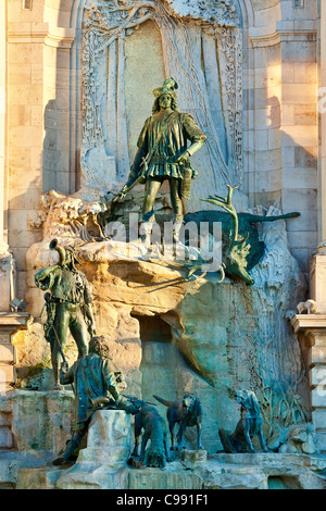 Budapest, Matthias fontana presso il Royal Palace Foto Stock