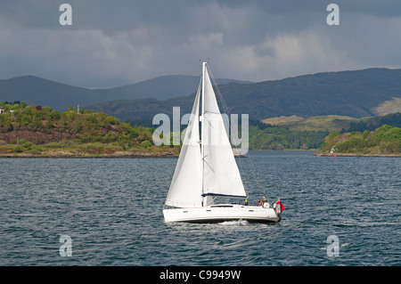 Nautica da diporto nel suono di Mull, Lochaline, Scozia. SCO 7730. Foto Stock