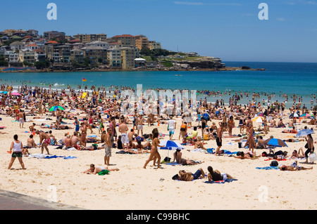 Folle estive a Bondi Beach. Sydney, Nuovo Galles del Sud, Australia Foto Stock