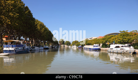 Canal du Midi a Beziers, Francia meridionale Foto Stock