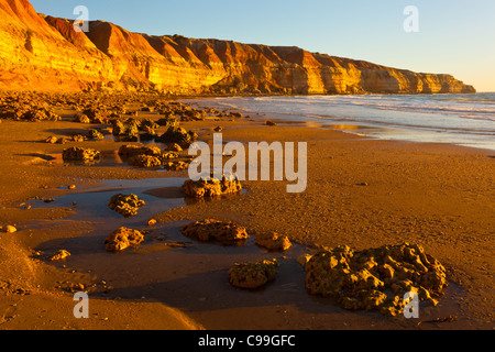 Colori radianti delle scogliere a Maslin Beach e punto Blanche a sud di Adelaide Foto Stock