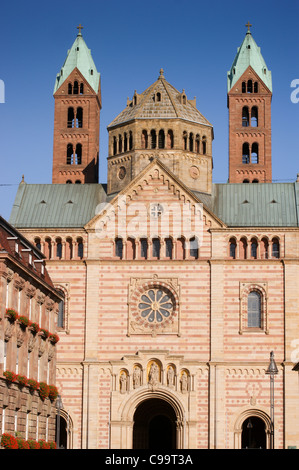 East End facciata della cattedrale romanica di Speyer, Renania-Palatinato, Germania Foto Stock