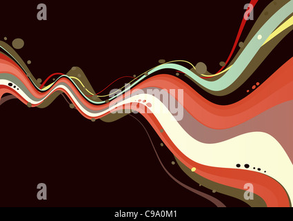 Illustrazione di onda di stile colorato sfondo astratto Foto Stock