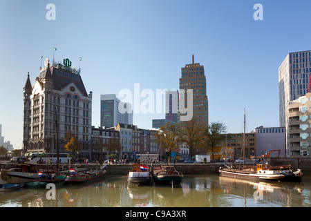 Il vecchio porto interno a Rotterdam Foto Stock