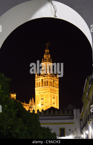 La bella torre Giralda di Siviglia Foto Stock