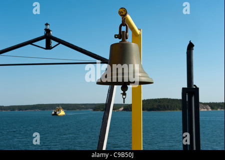 Traghetto per auto tra Pargas Nagu arcipelago di Turku Finlandia Foto Stock