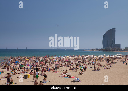 Hotel W anche conosciuto come Hotel Vela, Barcellona, Spagna Foto Stock