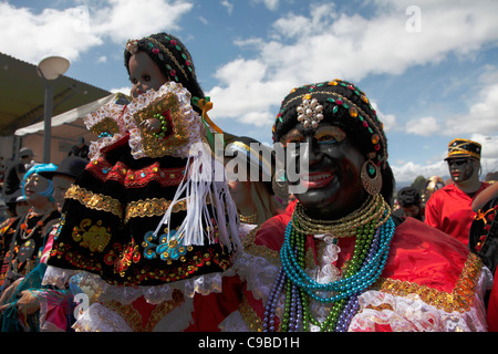 "Fiesta de la Mama Negra" tradizionale festa in Latacunga, Ecuador.sfilata di costumi e lungo le strade Foto Stock