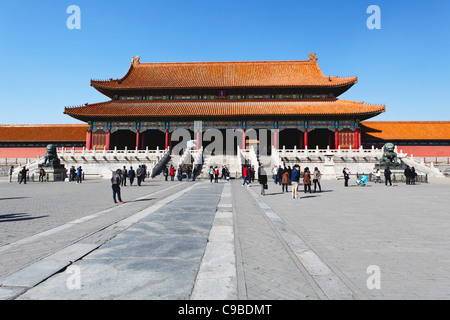La sala della suprema armonia all'interno della Città Proibita di Pechino CINA Foto Stock