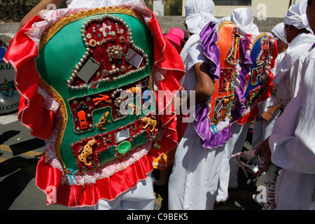 "Fiesta de la Mama Negra" tradizionale festa in Latacunga, Ecuador.sfilata di costumi e lungo le strade Foto Stock