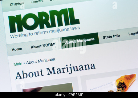 Organizzazione nazionale per la riforma delle leggi sulla marijuana (NORML) Sito web Foto Stock