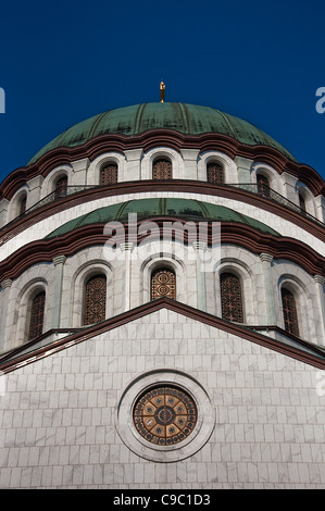 Dettaglio della Cattedrale Ortodossa di San Sava a Belgrado in Serbia, la più grande chiesa ortodossa edificio del mondo Foto Stock