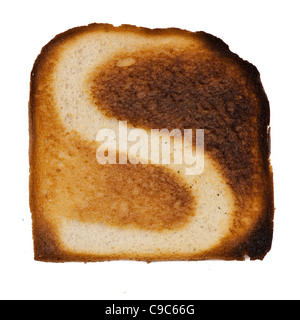 Toast alfabeto lettere S per colazione imparare a scandire con il toast! Lettere maiuscole lettera maiuscola Foto Stock