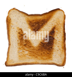 Toast alfabeto lettere M per colazione imparare a scandire con il toast! Foto Stock