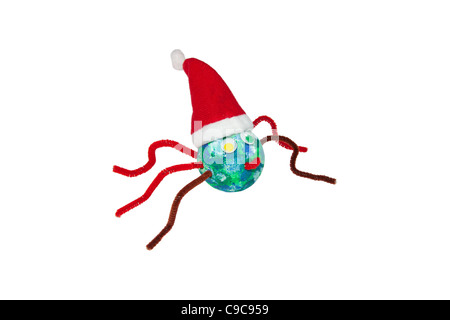 Santa Claus - Ragno giocattolo isolato su un background. Foto Stock